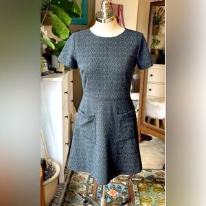 Ann Taylor LOFT Tweed 60s style dress with pockets